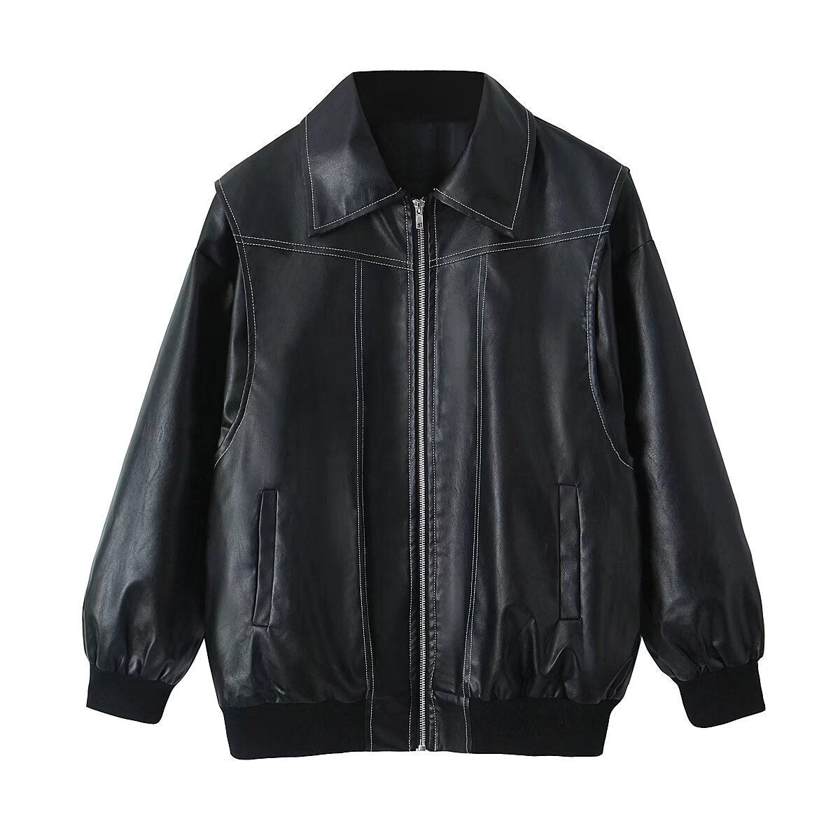 Jaqueta Feminina Oversized Couro Eco Modern Amalfi