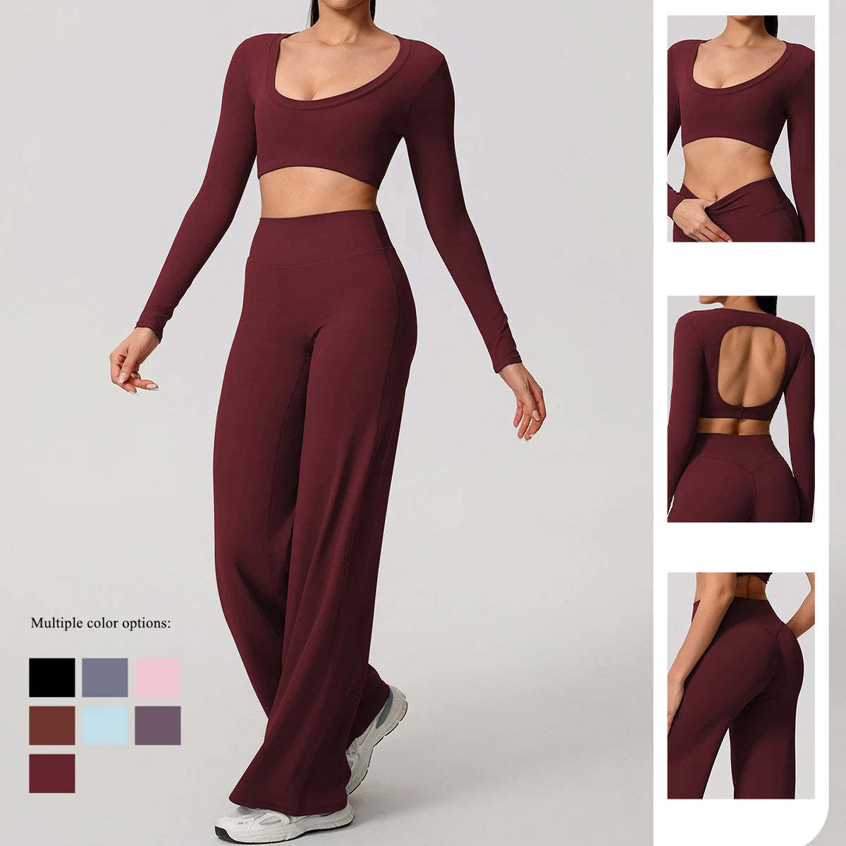 Conjunto Cropped Manga Longa e Calça Confy Modern Active