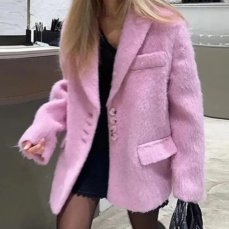 Blazer Feminino Peluciado Modern Soft - OUTONO INVERNO