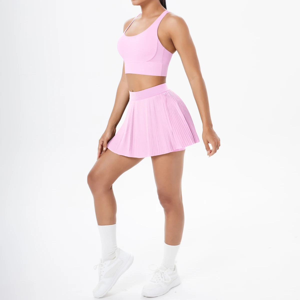 Conj Top e Saia Sob Shorts Modern Celeste