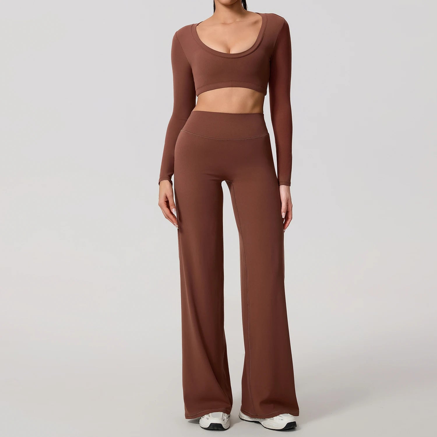 Conjunto Cropped Manga Longa e Calça Confy Modern Active