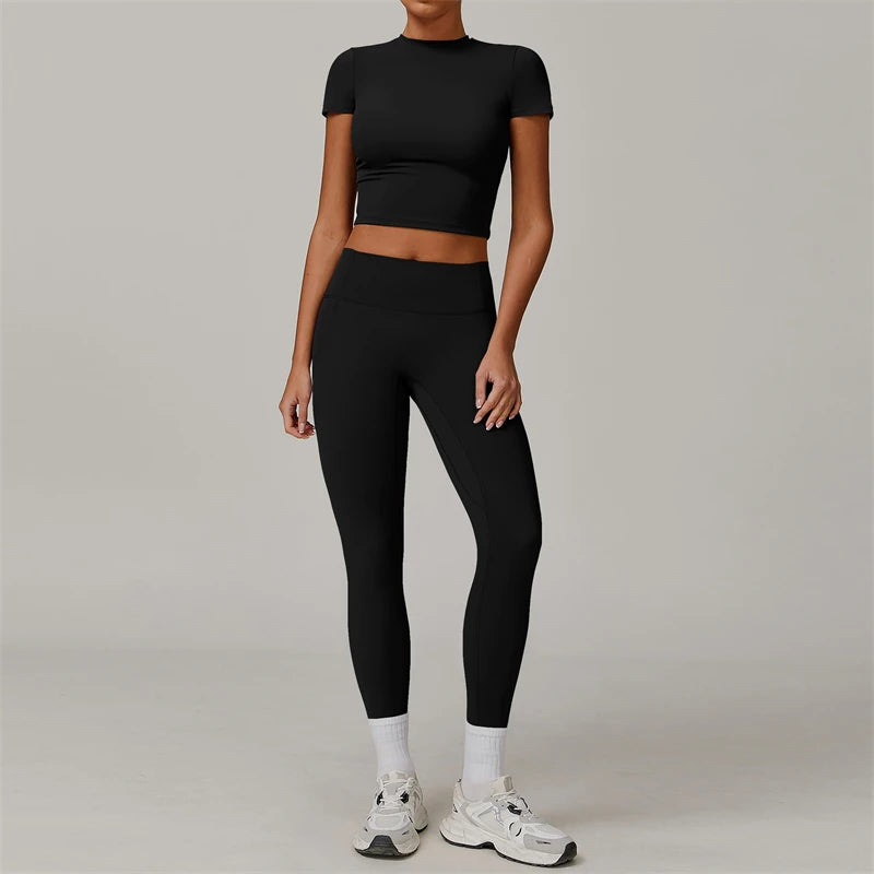 Conjunto Cropped Meia Manga e Legging Modern Basic
