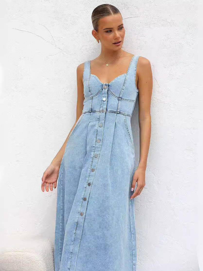 Vestido Midi Jeans Modern Gaya