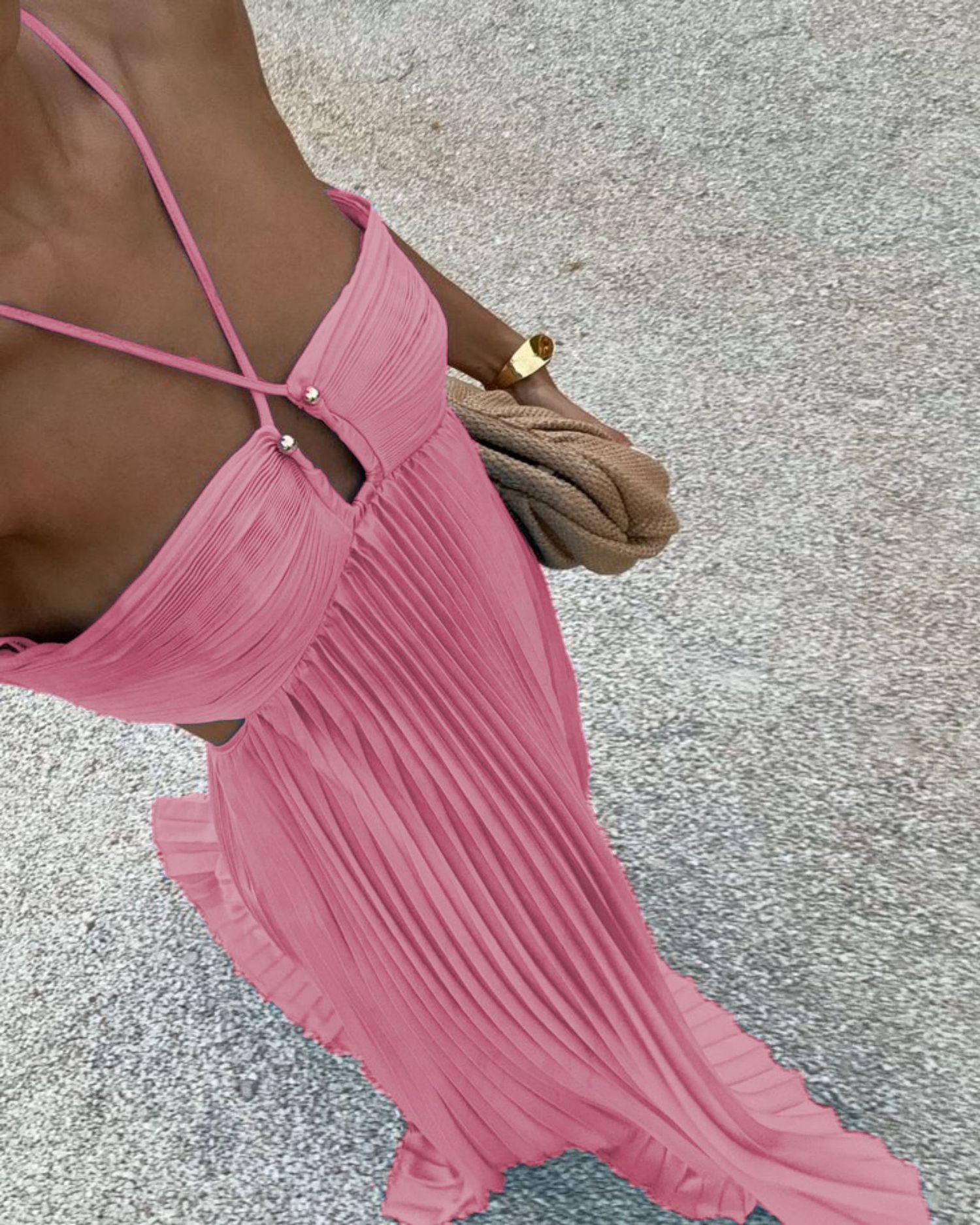 Vestido Longo Plissado Modern Loren