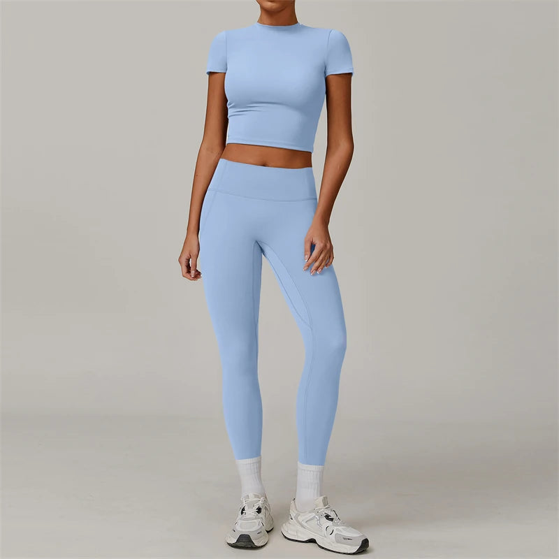 Conjunto Cropped Meia Manga e Legging Modern Basic