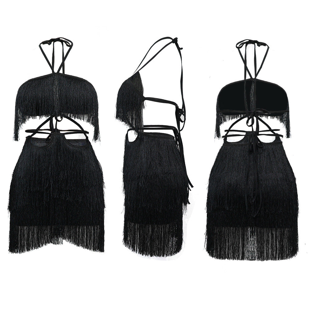 Vestido com Franjas e Amarrações Modern Pandora