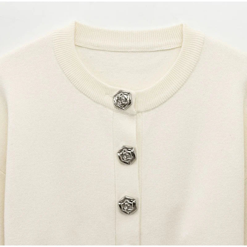 Conjunto Casaco Manga Bufante e Saia Curta Modern Mabel