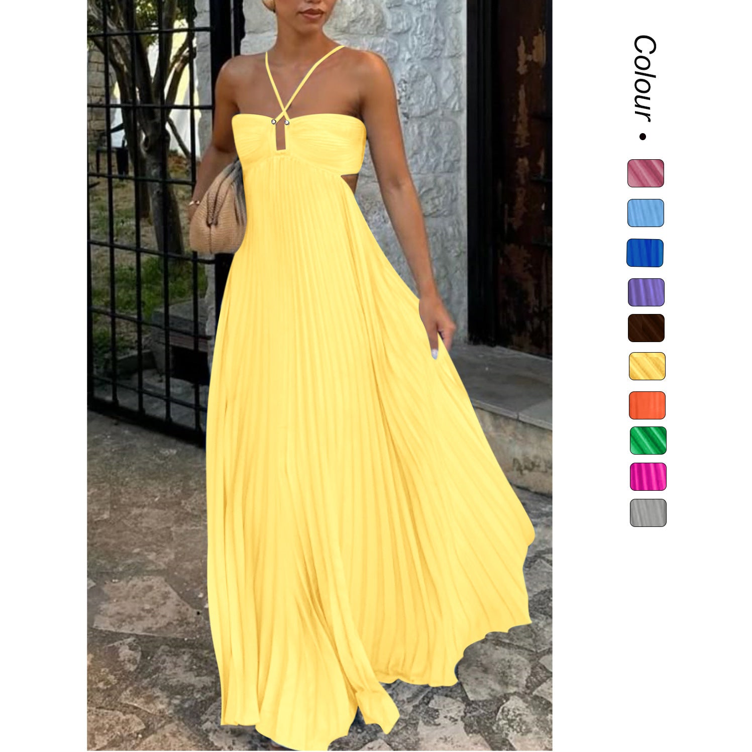 Vestido Longo Plissado Modern Loren