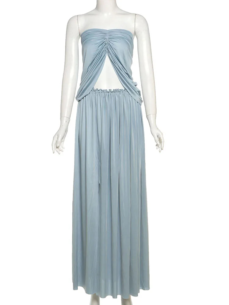Conjunto Blusa e Saia Longa com Fenda Modern Nalu