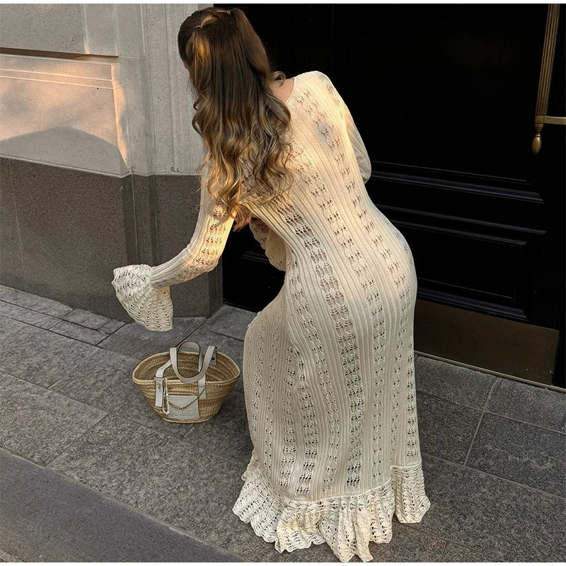 Vestido Longo Bata Cardigã em Tricô Modern Emily