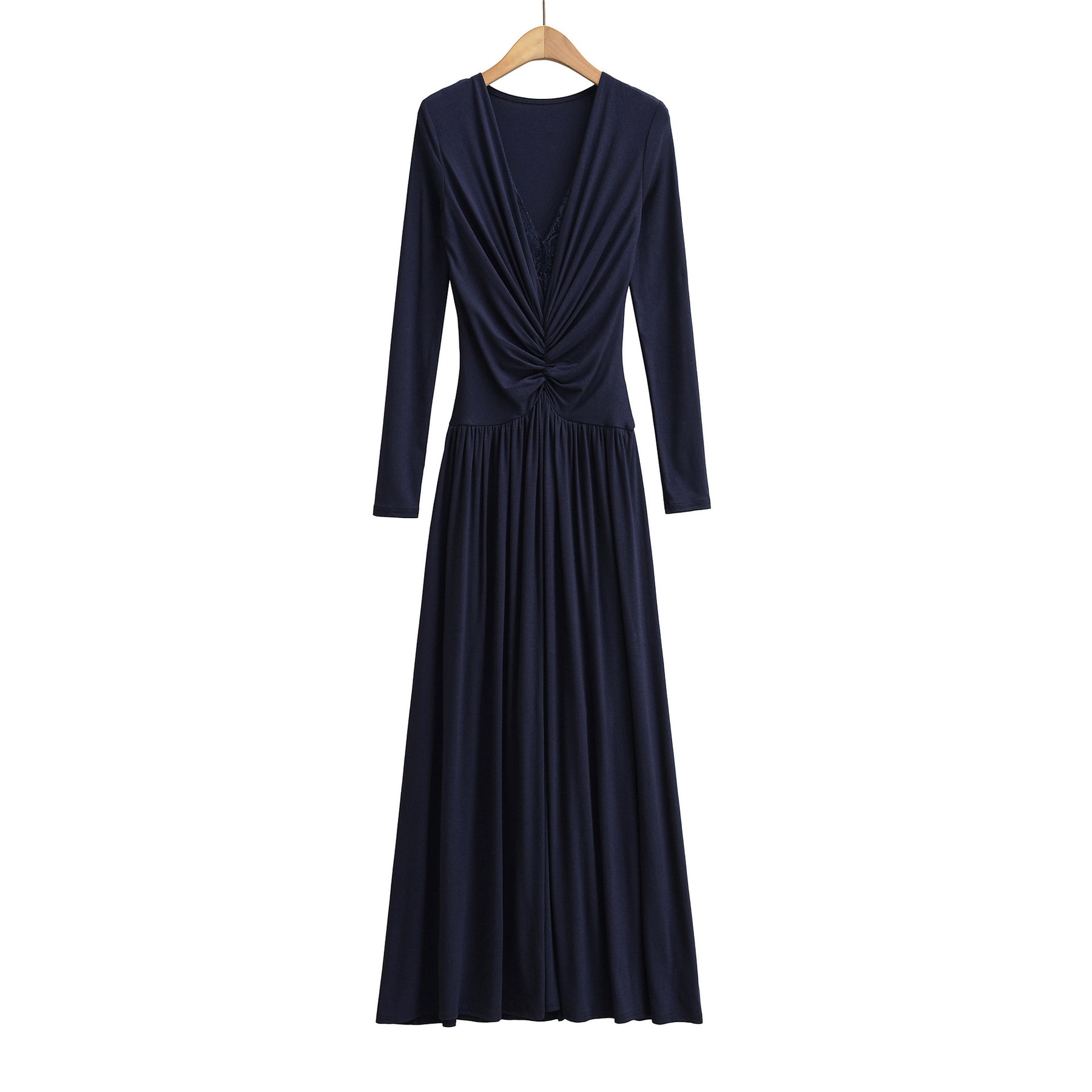 Vestido de Manga Longa Elegante Longo com Renda Modern Dyni
