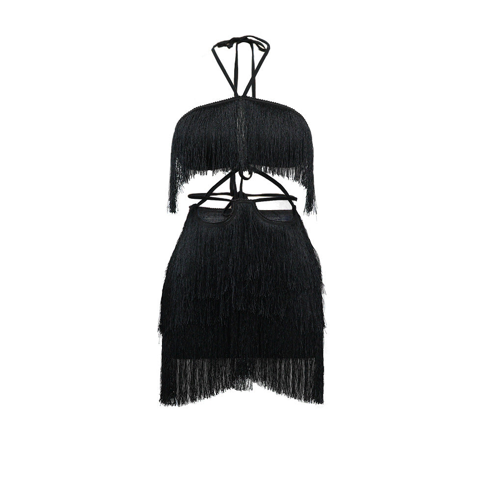 Vestido com Franjas e Amarrações Modern Pandora