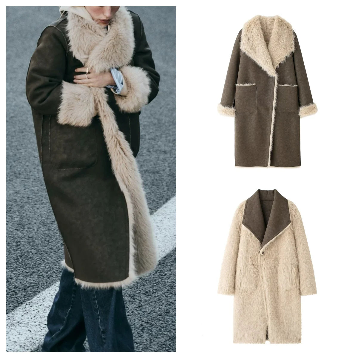 Casaco Feminino Sobretudo Dupla Face Pelúcia Modern Londres - OUTONO/INVERNO