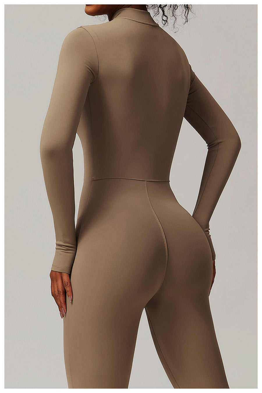 Macacão Longo de Manga Longa Com Zíper Modern Waffle