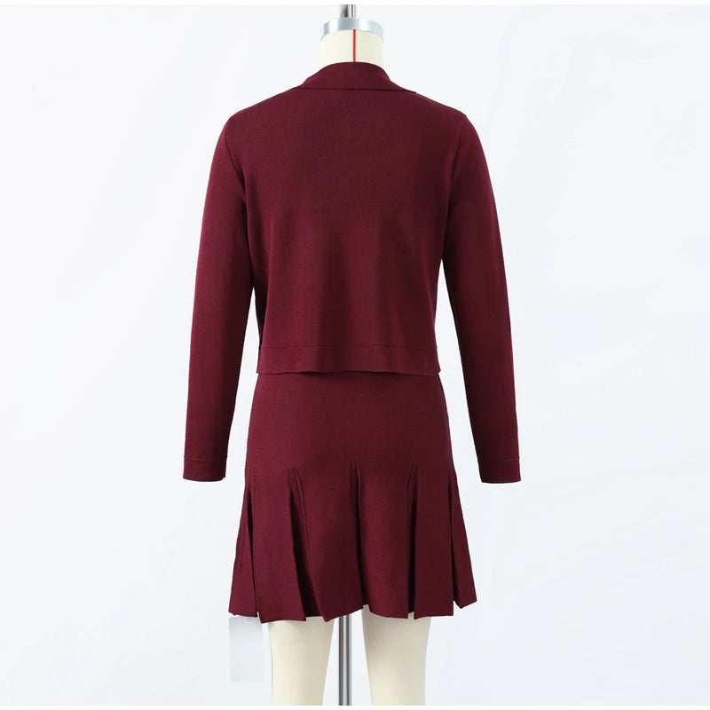 Conjunto Cardigan e Saia Plissada Modern Alessia