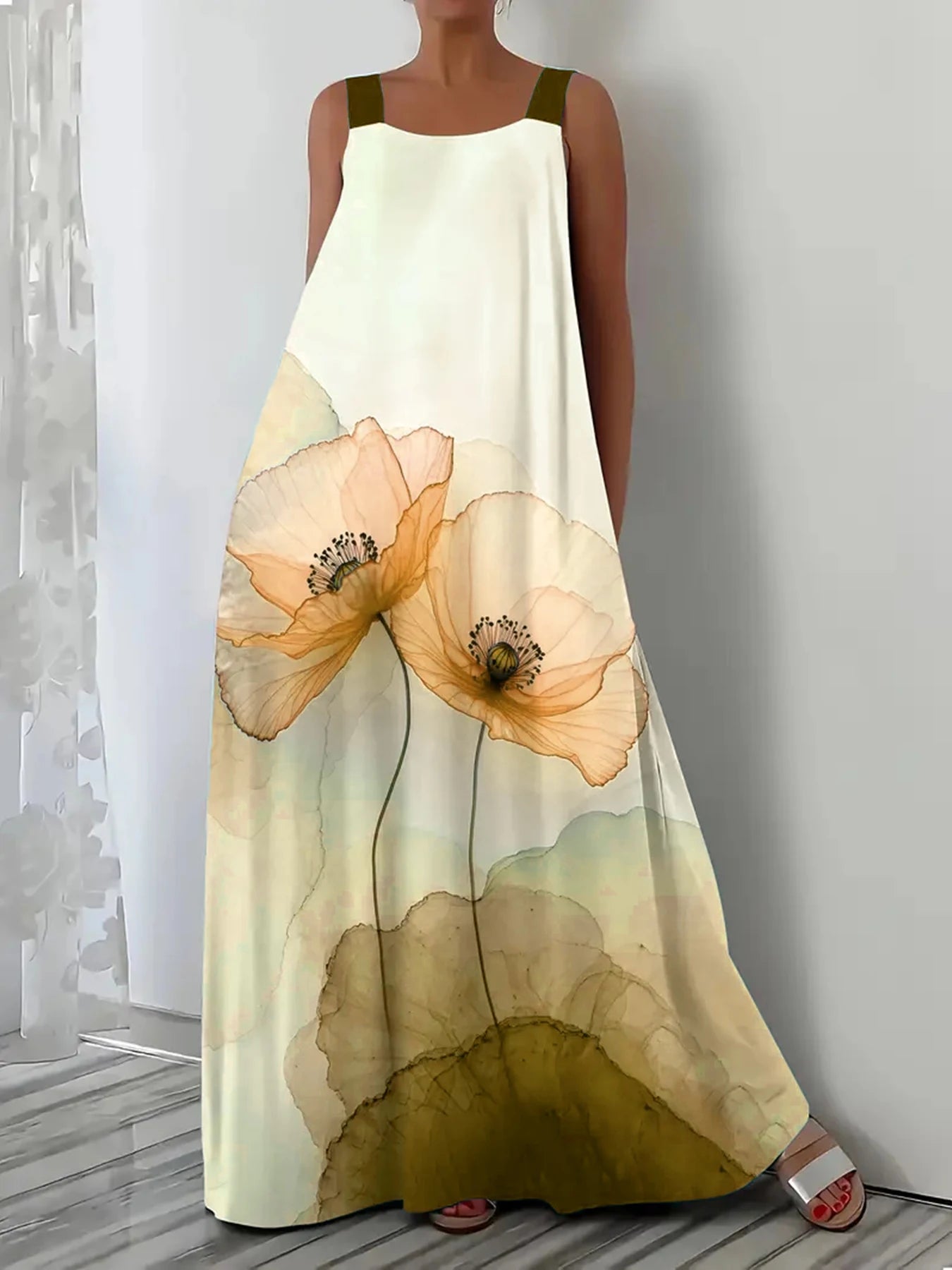 Vestido Longo Floral Plus Size Modern Ella