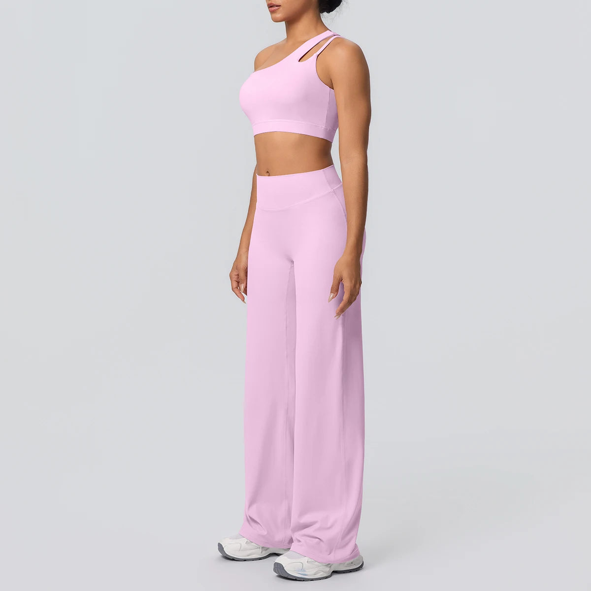 Conjunto Top Ombro Só com Sustentação e Calça Wide Leg Modern Motion