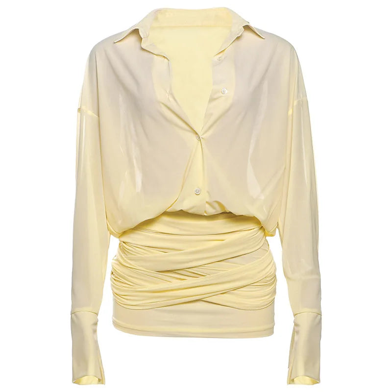 Vestido Camisa Curto com Tule Modern Angel