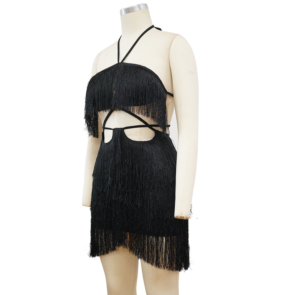 Vestido com Franjas e Amarrações Modern Pandora