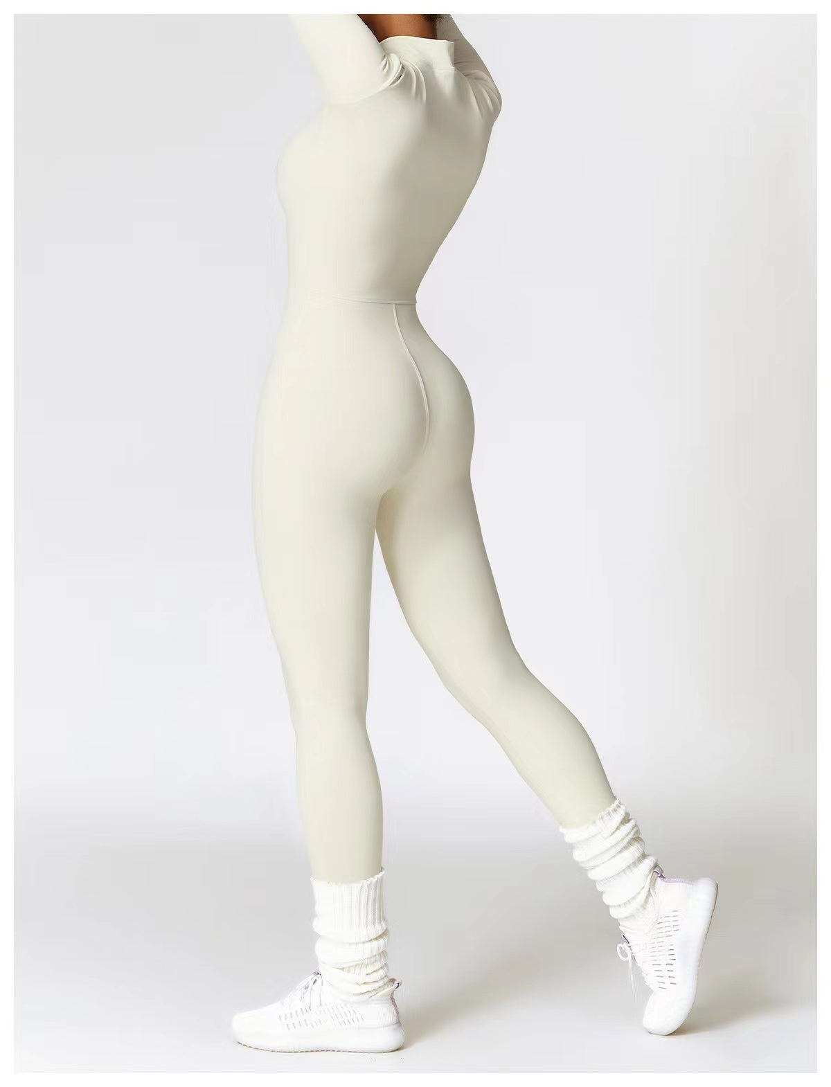 Macacão Longo de Manga Longa Com Zíper Modern Waffle