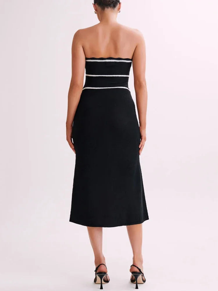 Vestido Tricô Midi Sem Alças Modern Fiorella