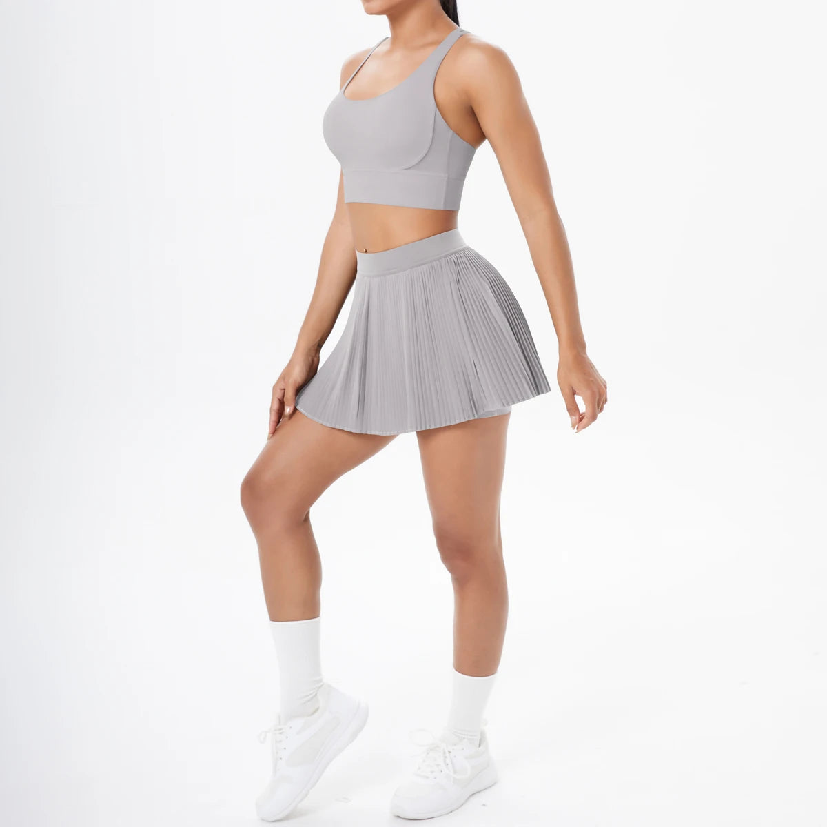 Conj Top e Saia Sob Shorts Modern Celeste