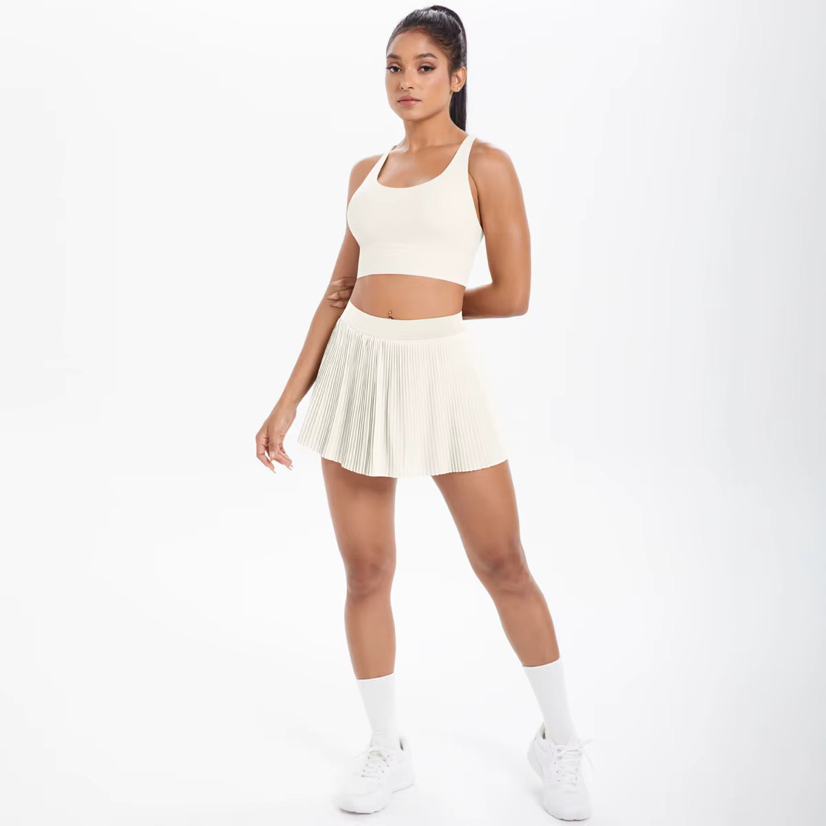Conj Top e Saia Sob Shorts Modern Celeste