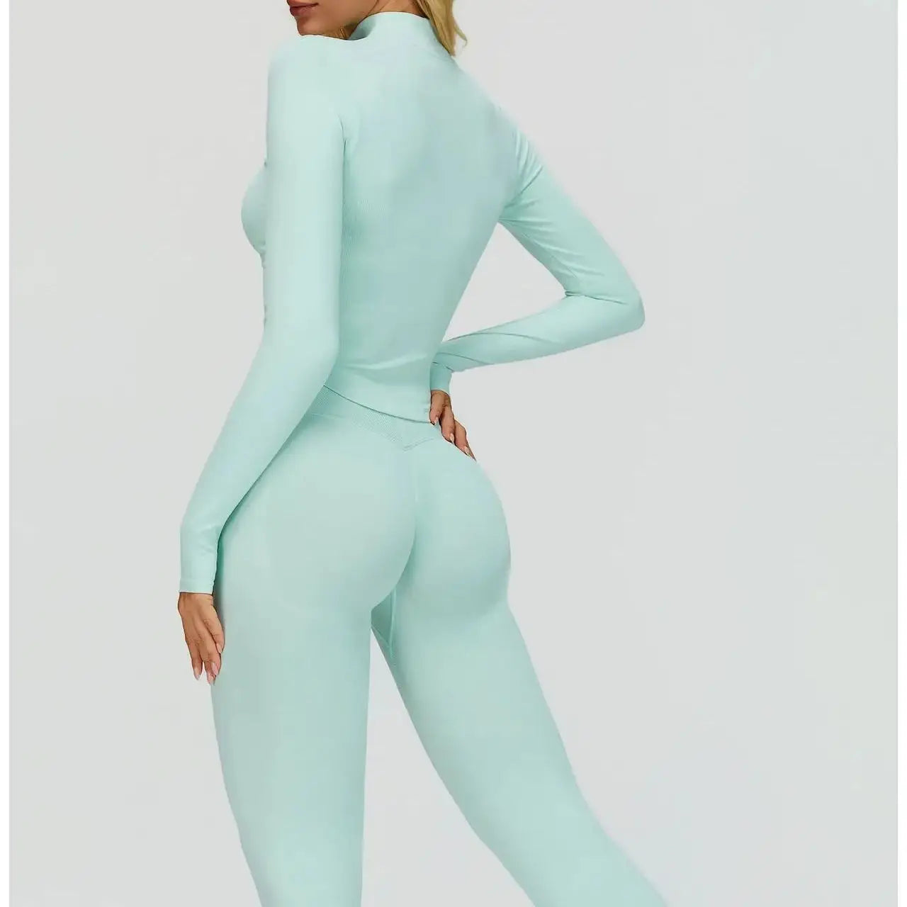 Conjunto Três Peças Top Push Up com Jaqueta e Calça Legging Modern Lace