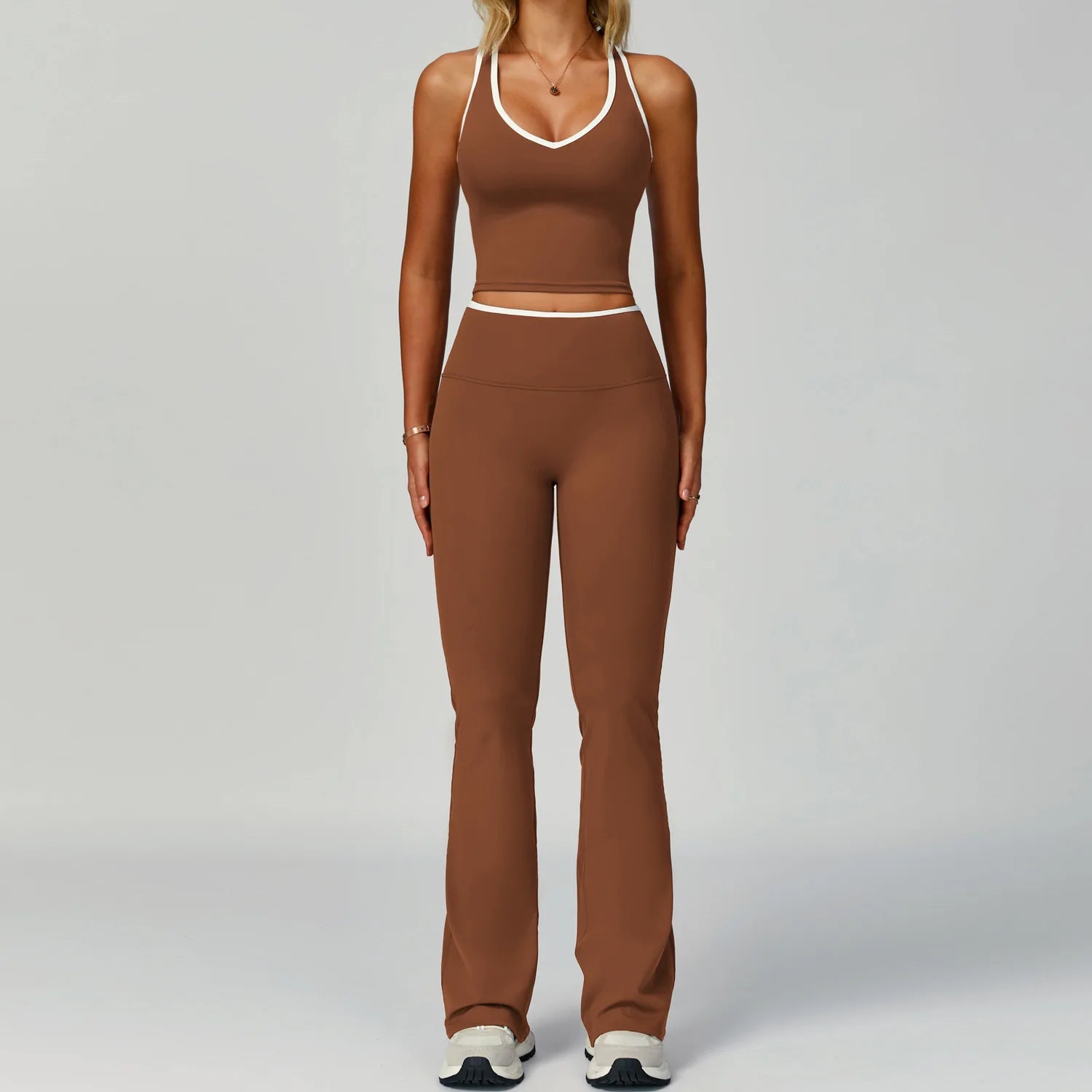 Conjunto Top Cropped Push Up Modelador e Calça Flare Modern Volution