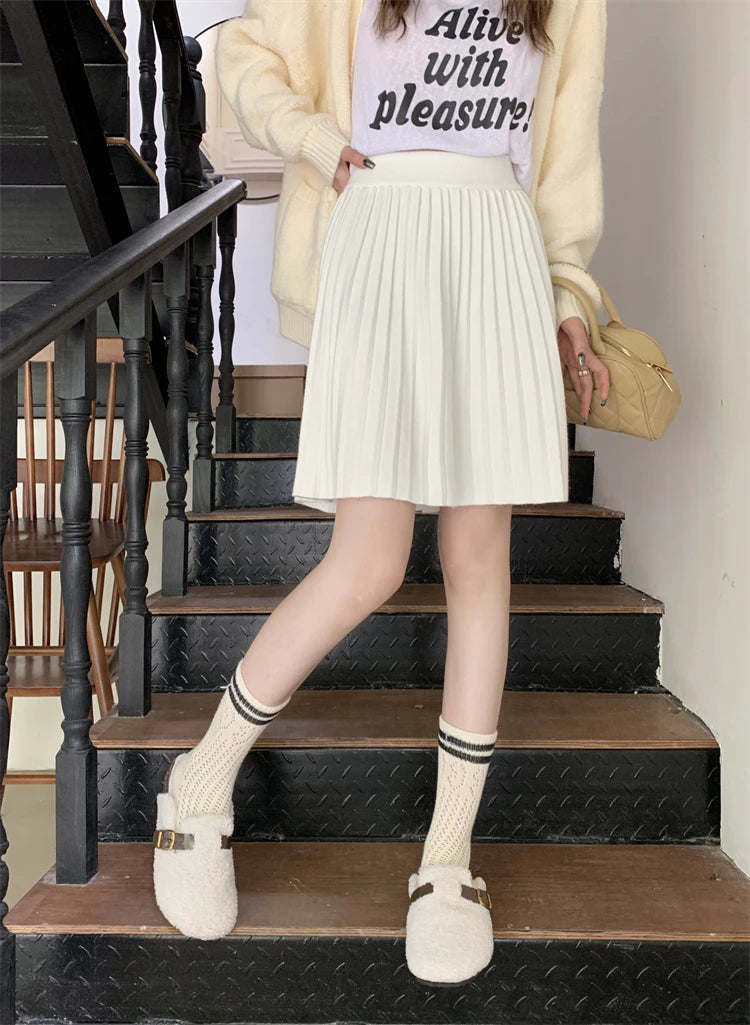 Saia Plissada Cintura Alta Modern Charlie