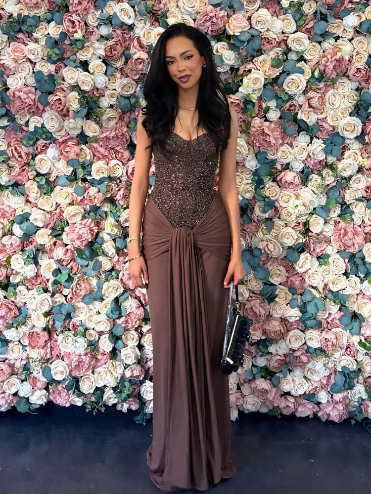 Vestido Longo Corselet de Paetê Modern Dálya