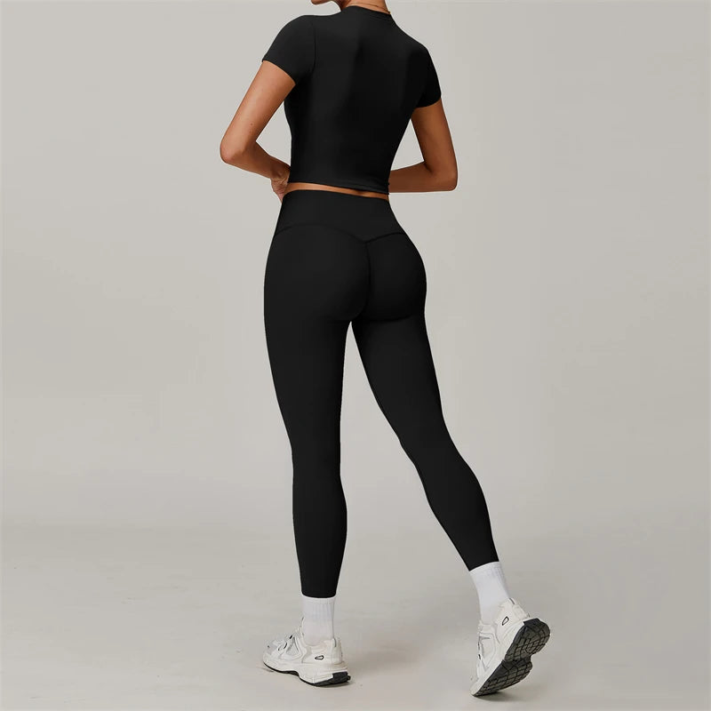 Conjunto Cropped Meia Manga e Legging Modern Basic