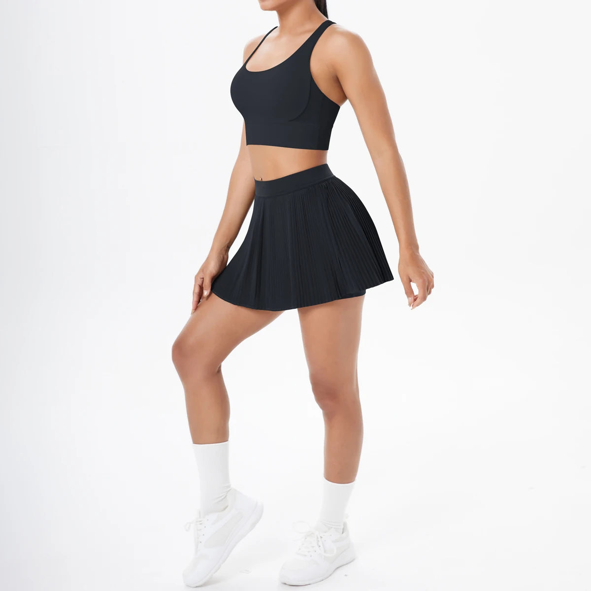 Conj Top e Saia Sob Shorts Modern Celeste