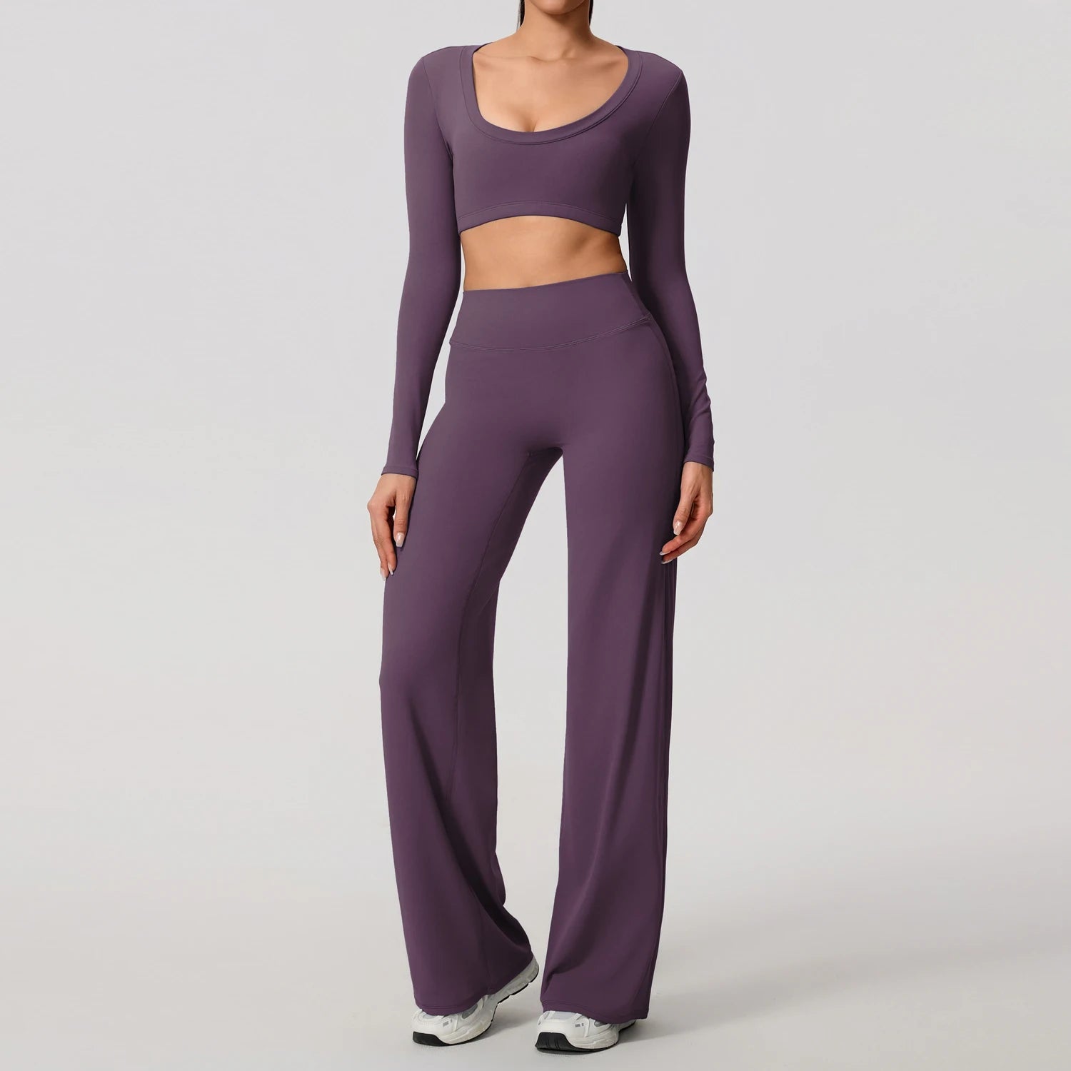 Conjunto Cropped Manga Longa e Calça Confy Modern Active