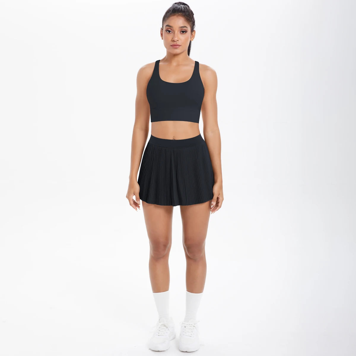 Conj Top e Saia Sob Shorts Modern Celeste