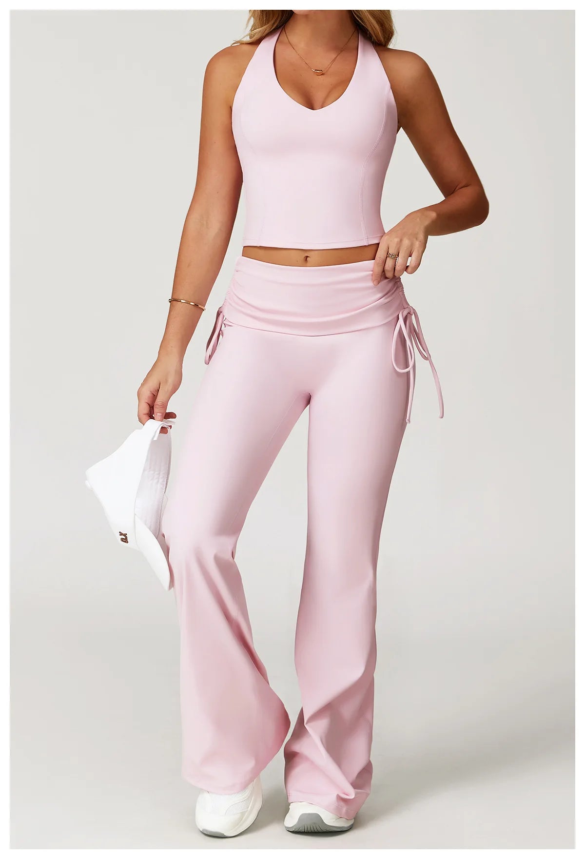 Conjunto Blusa Nadador e Calça Flare Cós dobrado com Regulagem Modern Louise
