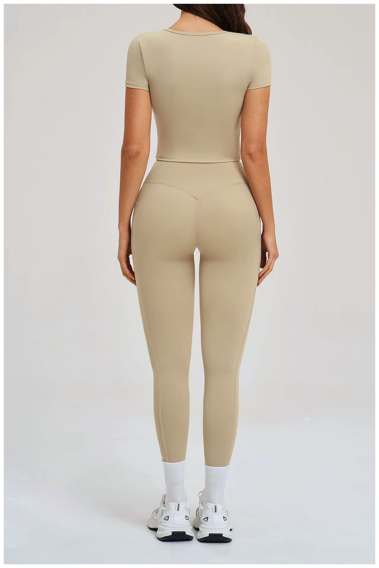 Conjunto Esportivo Blusa Meia Manga com Calça Legging Modeladora Modern Mulen