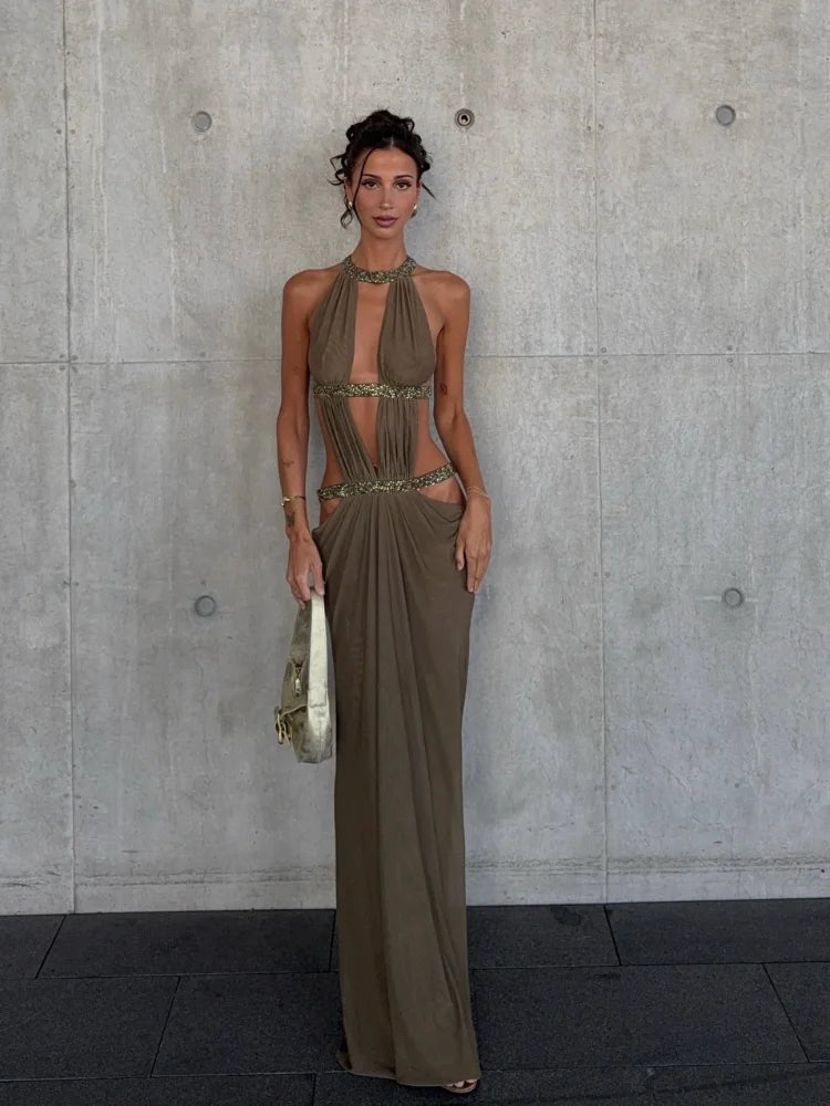 Vestido Longo com Recortes Modern Dalyna