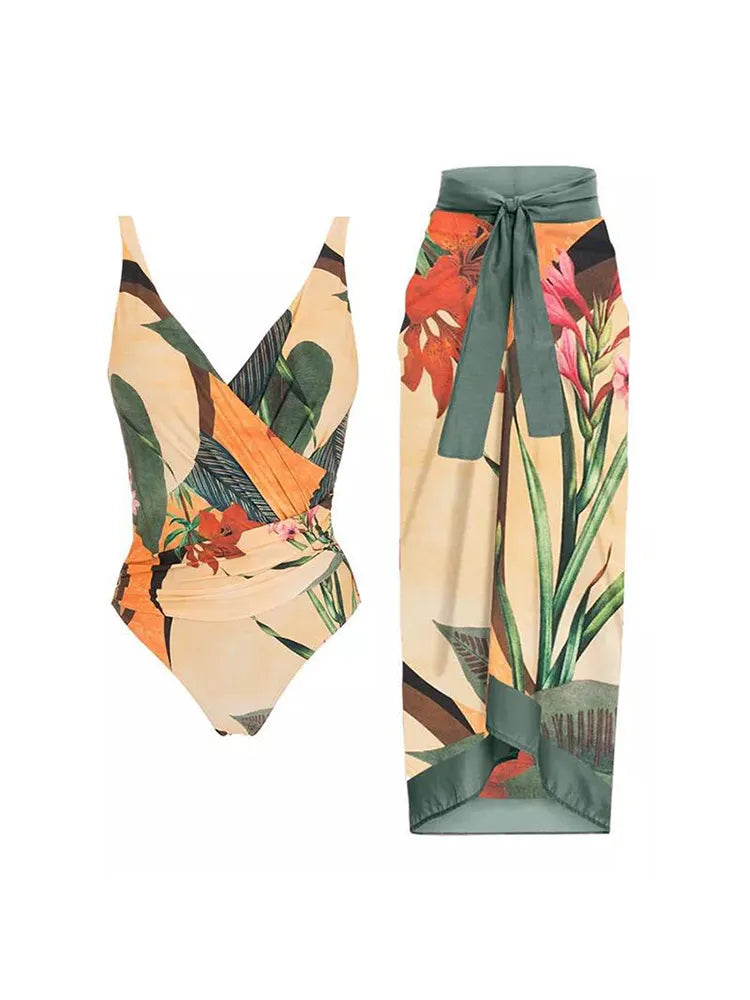 Maiô Modern Tropical 2 Peças - Maiô + Canga