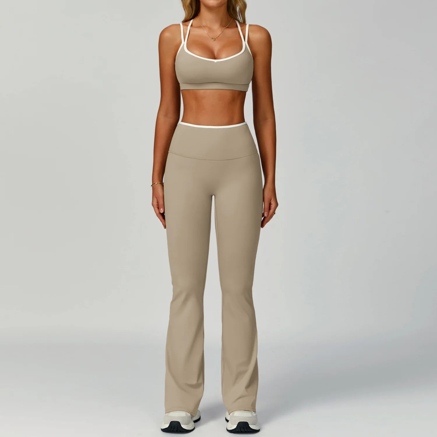 Conjunto Top Cropped Push Up Modelador e Calça Flare Modern Volution
