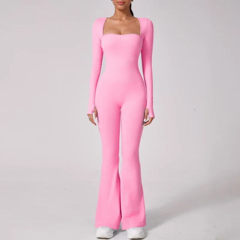 Macacão Casual Flare Manga Longa Modern Confort - FITNESS