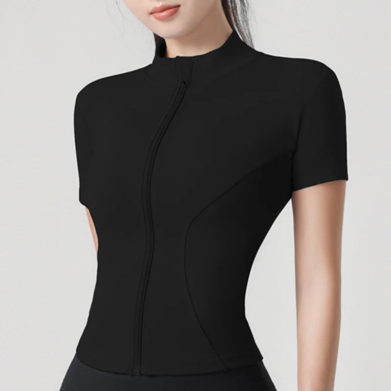 Blusa Meia Manga Esportiva com Zíper Modern Femina