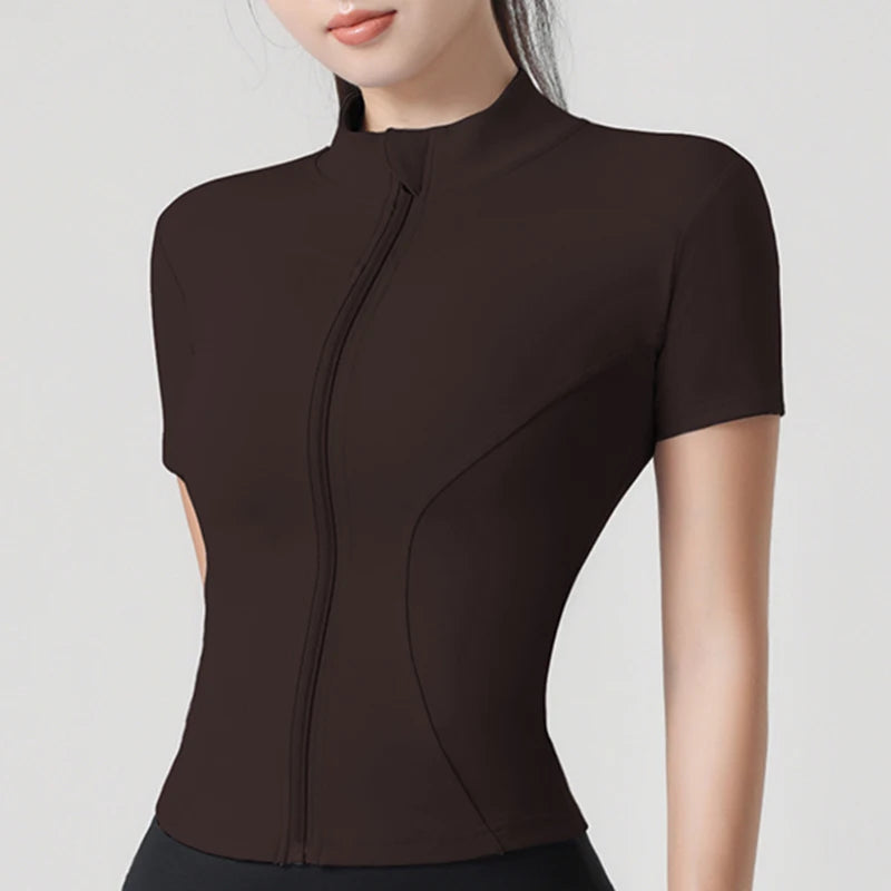 Blusa Meia Manga Esportiva com Zíper Modern Femina