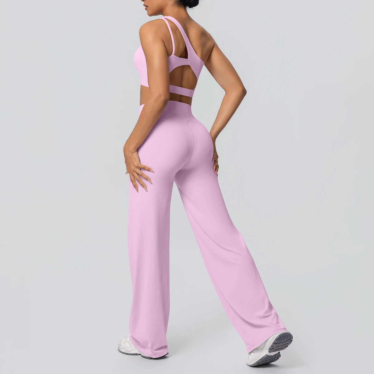 Conjunto Top Ombro Só com Sustentação e Calça Wide Leg Modern Motion