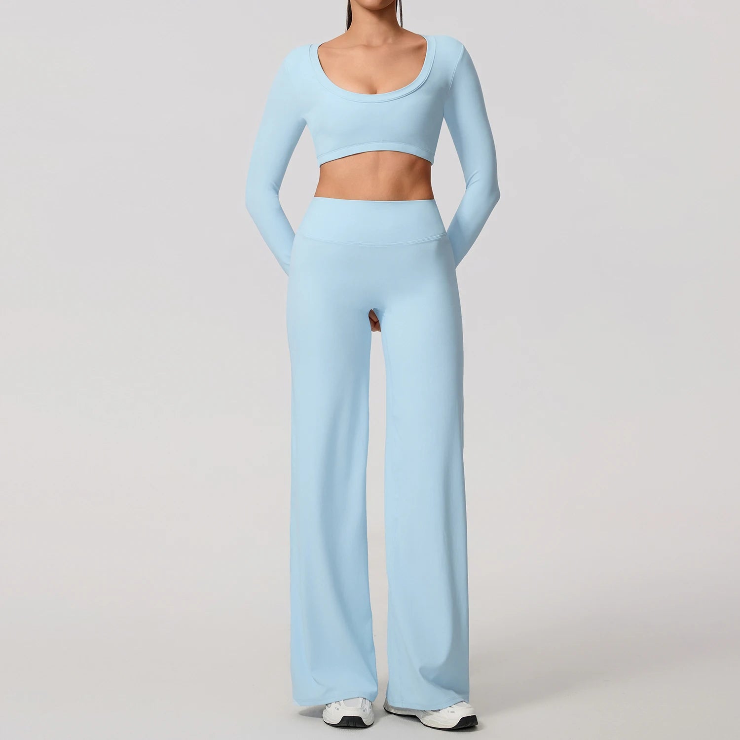 Conjunto Cropped Manga Longa e Calça Confy Modern Active