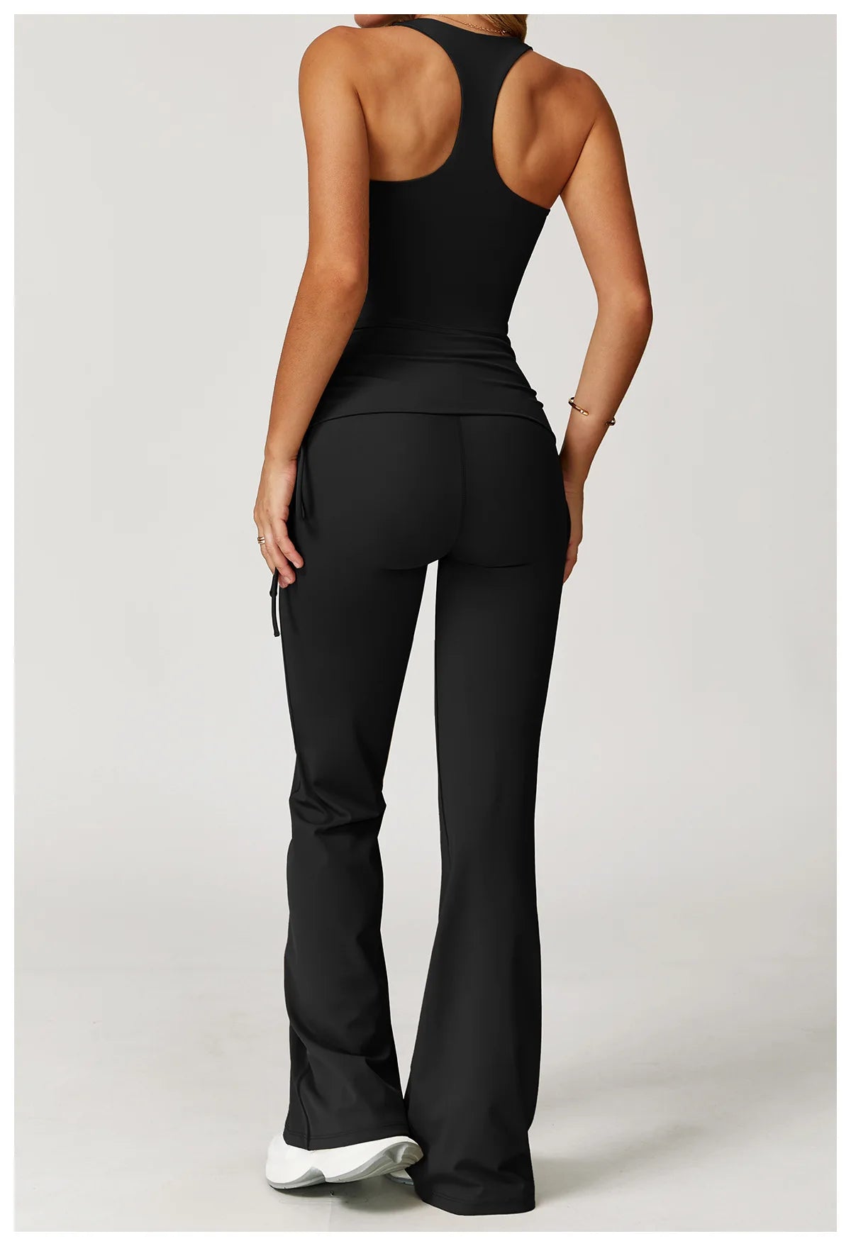 Conjunto Blusa Nadador e Calça Flare Cós dobrado com Regulagem Modern Louise