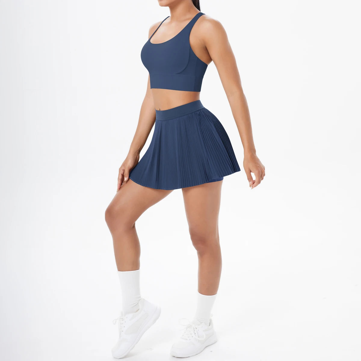 Conj Top e Saia Sob Shorts Modern Celeste