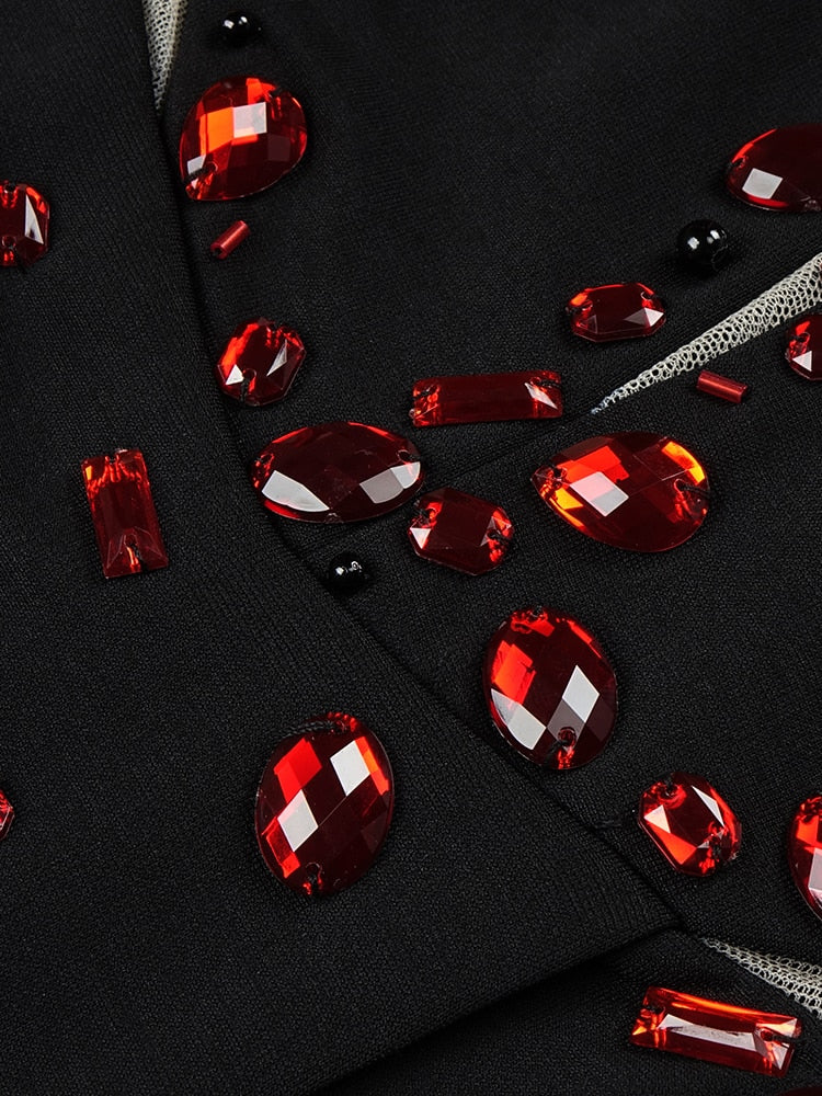 Vestido Manga Longa com Pedrarias Modern Iris