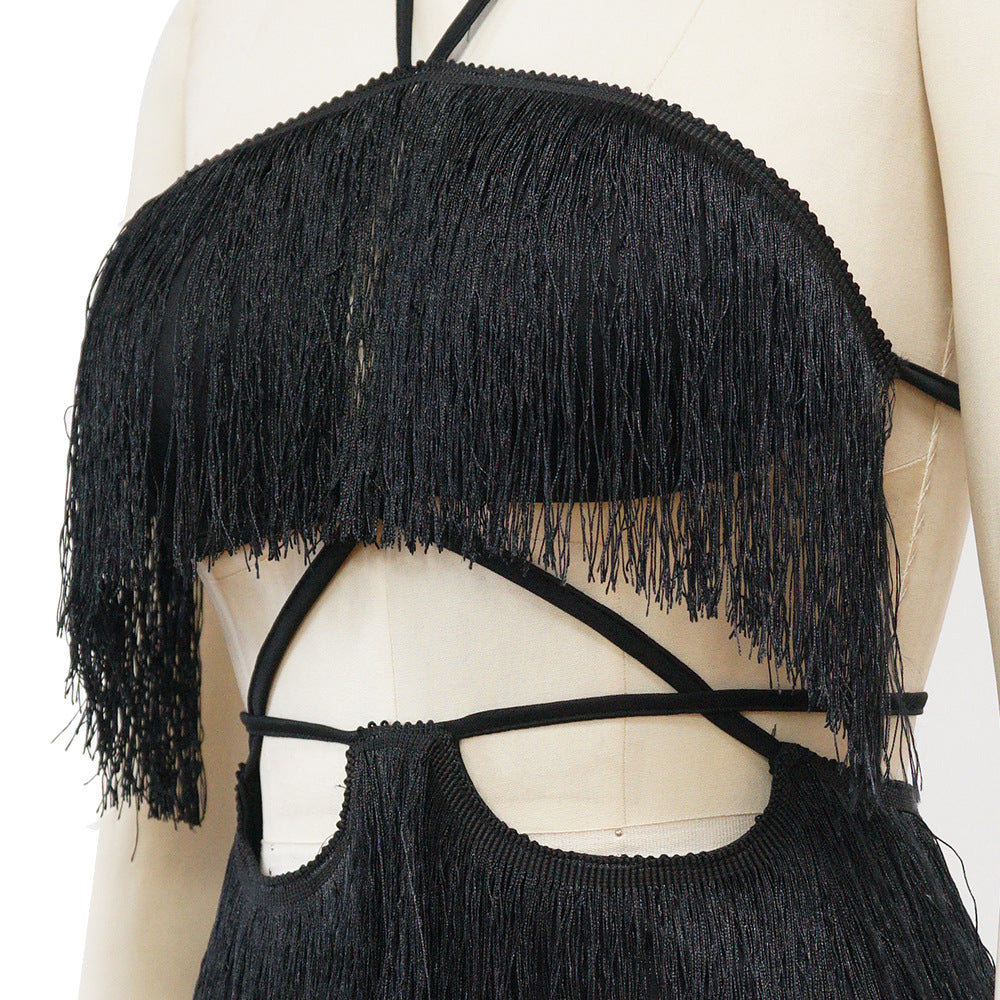 Vestido com Franjas e Amarrações Modern Pandora