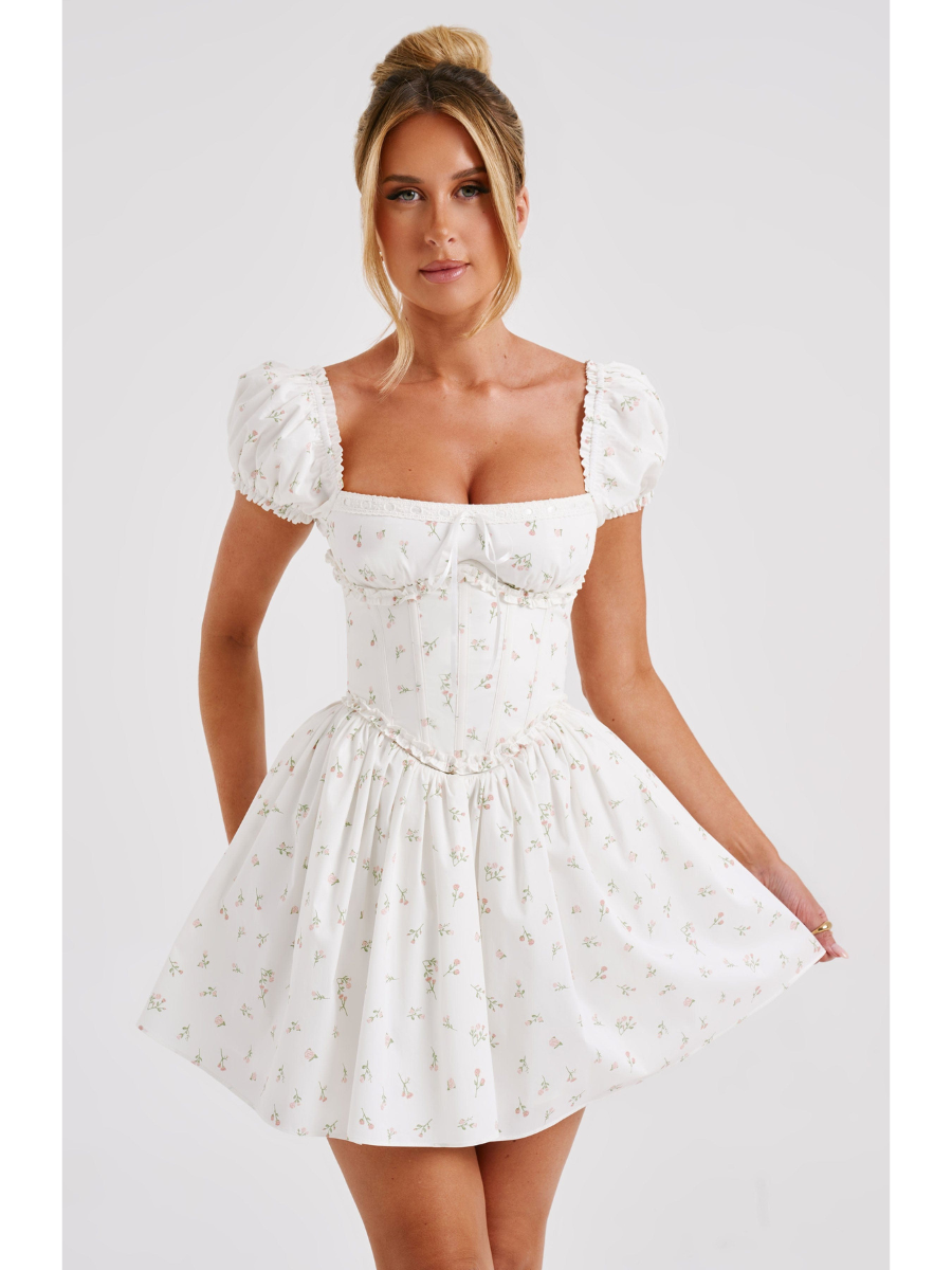 Vestido Curto Bustier Modern Penélope Floral - GOLDEN ERA